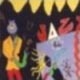 Outsider artist painting: Colorful and stylized comic Jazz painting - by Harriet Young
