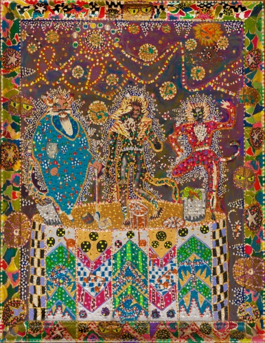 Outsider artist painting:  inspired by the musical Cats - by Harriet Young
