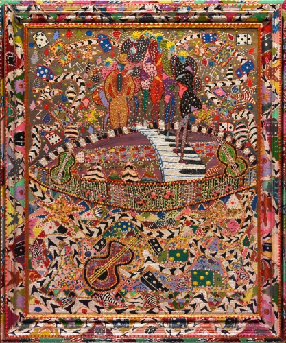Outsider artist painting: Duke Ellington - by Harriet Young